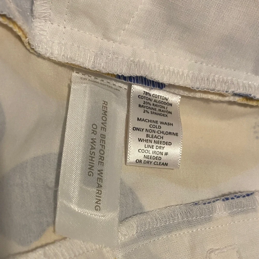 LOFT High Waist Shorts with Lemon Print - Yellow and Blue NEW WITHOUT TAGS - Picture 6 of 8